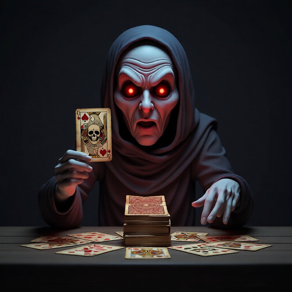 The Fortune teller - The cards have been unusually quiet tonight, dear hearts. Like they're holding their breath. Makes m