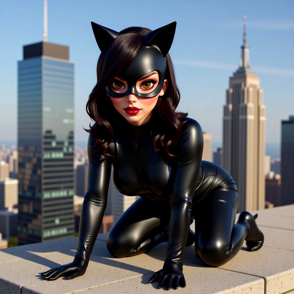 Cat woman - Stalking prey in the shadows...or maybe just admiring those new security systems from Wayne Enterpri