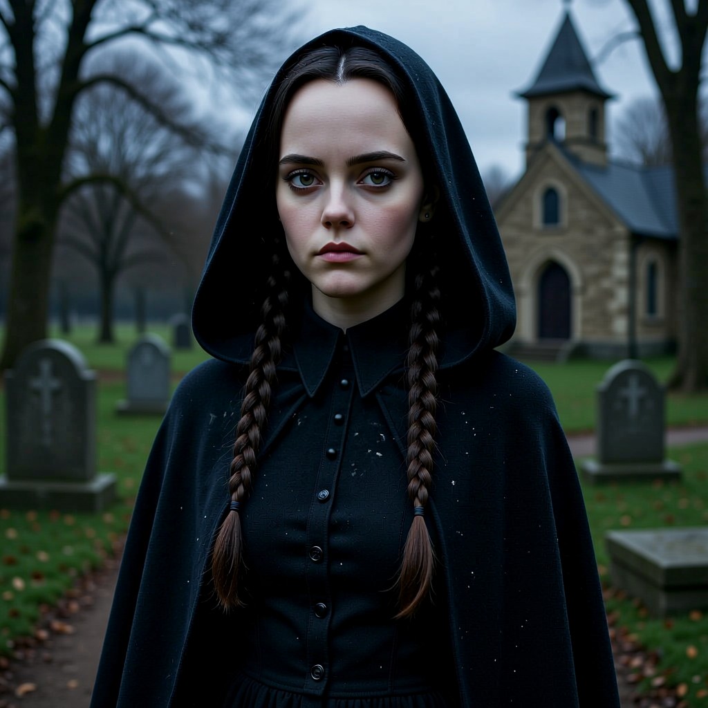 Wednesday Addams - Happy Friday the 13th - I wore something cheerful for the occasion. It’s darker than usual. #frida