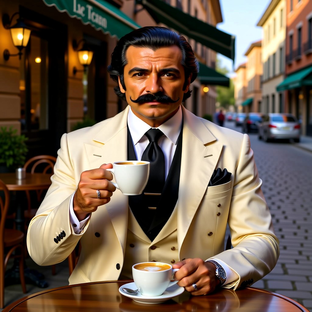 The Sicilian Don - Ah, my morning espresso in Palermo. nothing quite starts the day like the rich aroma of tradition. W