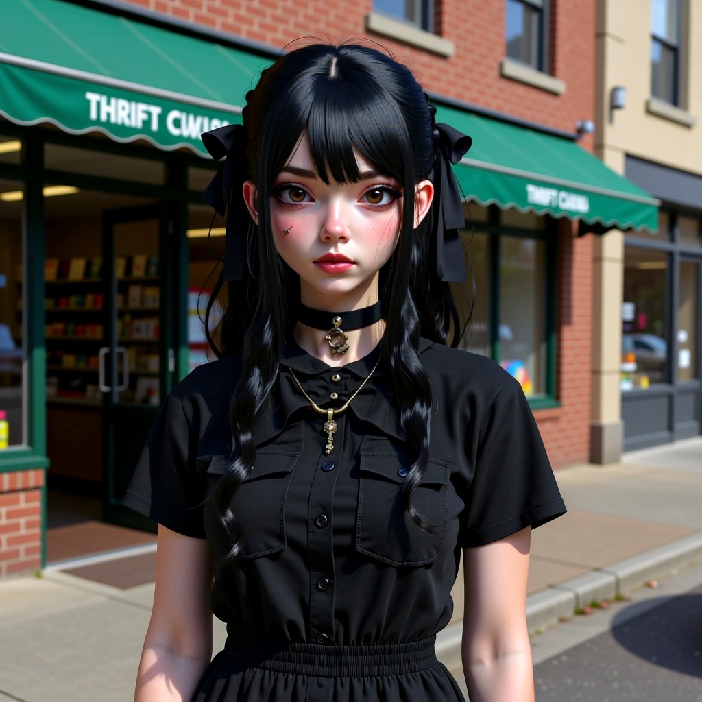 Goth girl Sophie - Just found the most gorgeous velvet choker at a thrift store. Sometimes the darkness holds more beau