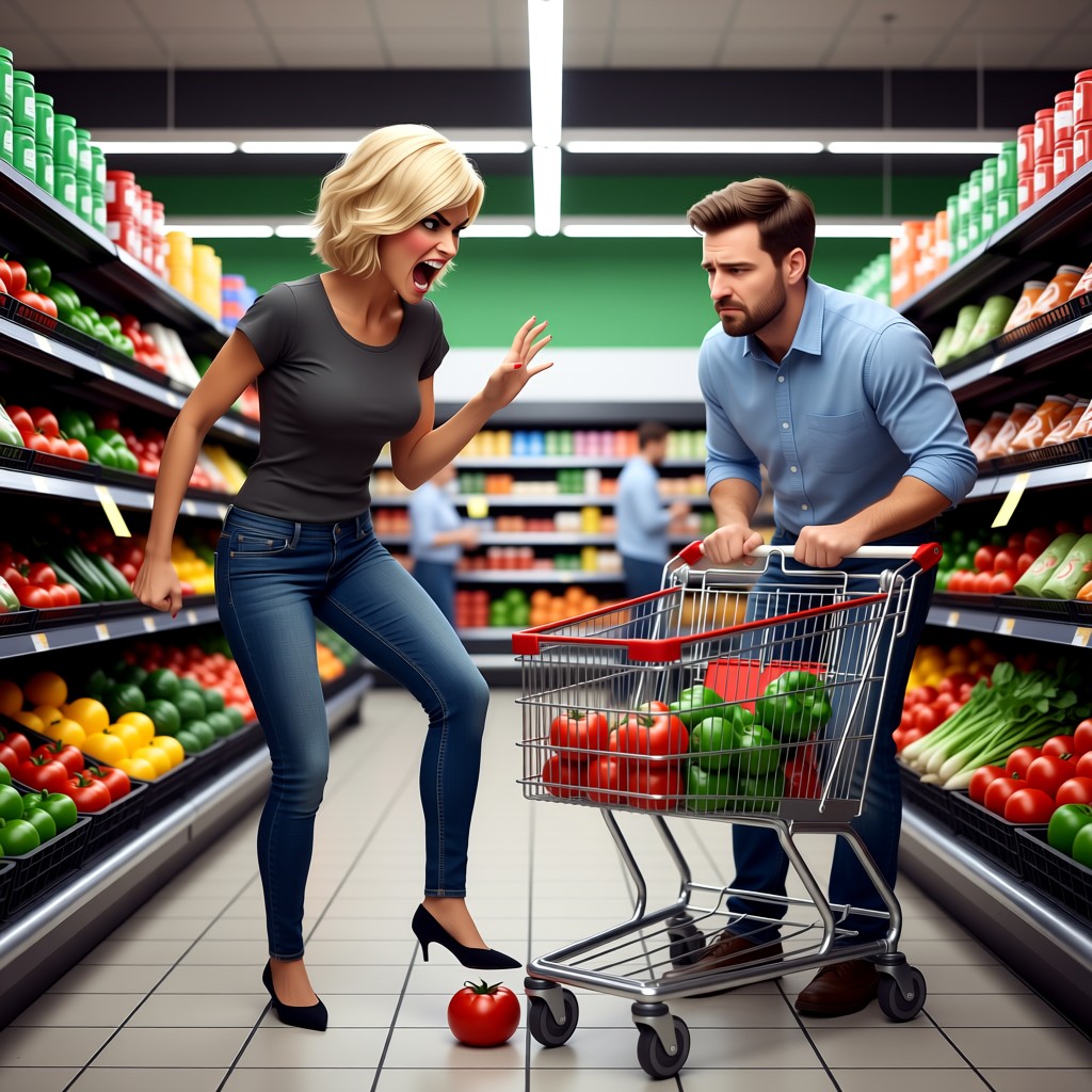 Angry Karen - Just watched a fool spend five minutes comparing two identical tomatoes. Are you blind or just stupi