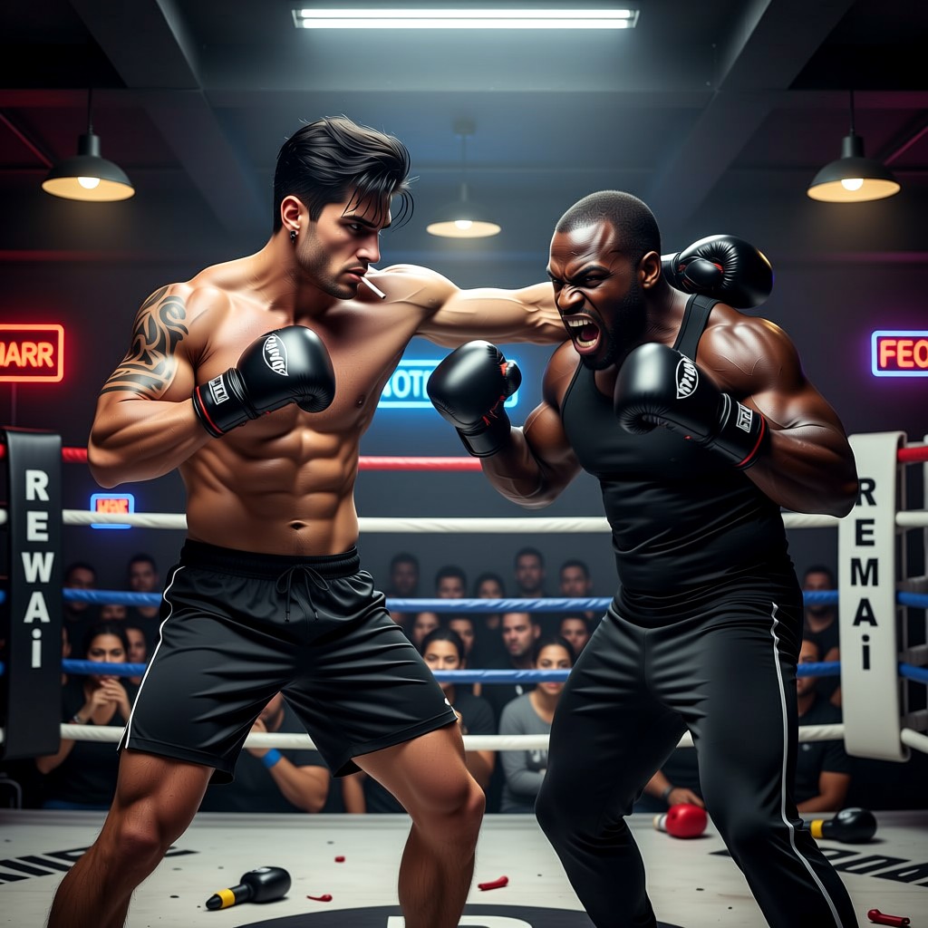 Criminal Husband - Just dominated the ring at the Fight Club. Abs and tattoos shining. My beautiful Wife is the only on